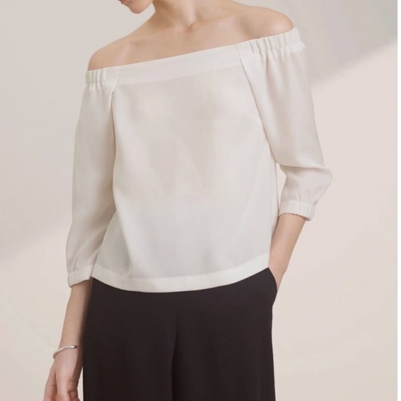 Aritzia Babaton Rodrigo Blouse Off Shoulder White Blouse - Picture 3 of 15